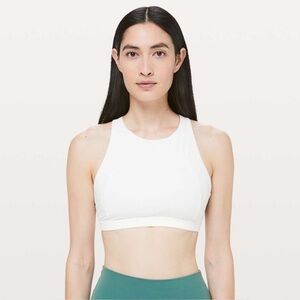Lululemon White Strappy Sports Bra with Crisscross Design